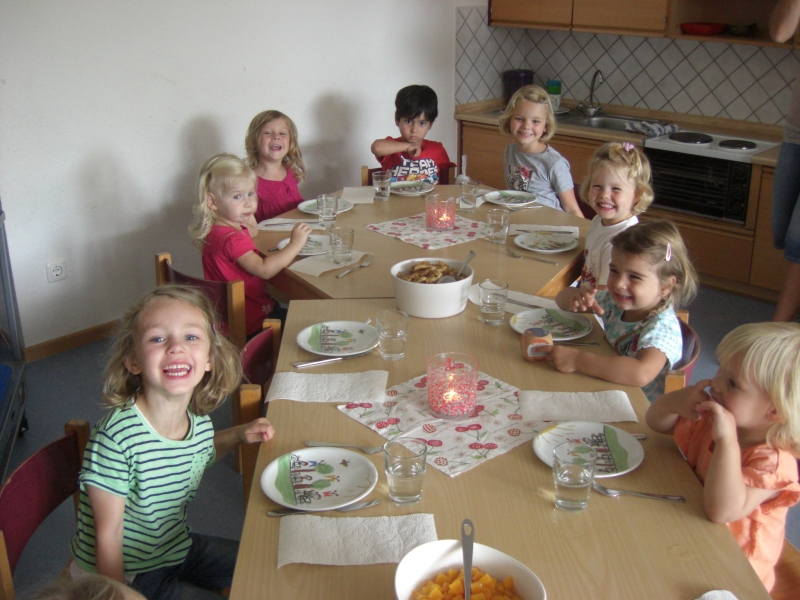 Beim Mittagessen