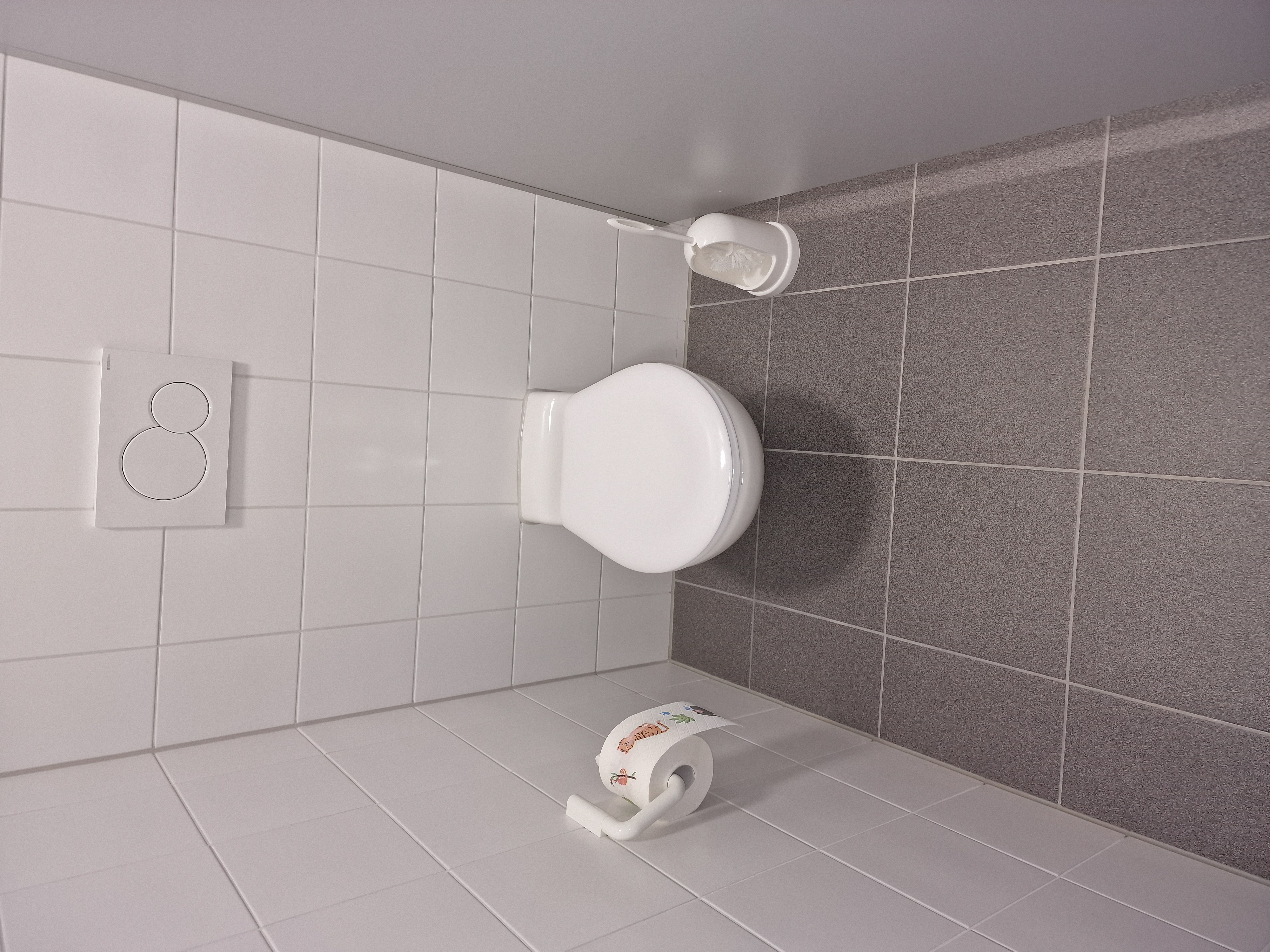 Wir haben zwei verschiedene Toilettengrößen. Einmal die "normale" Kindertoilette...